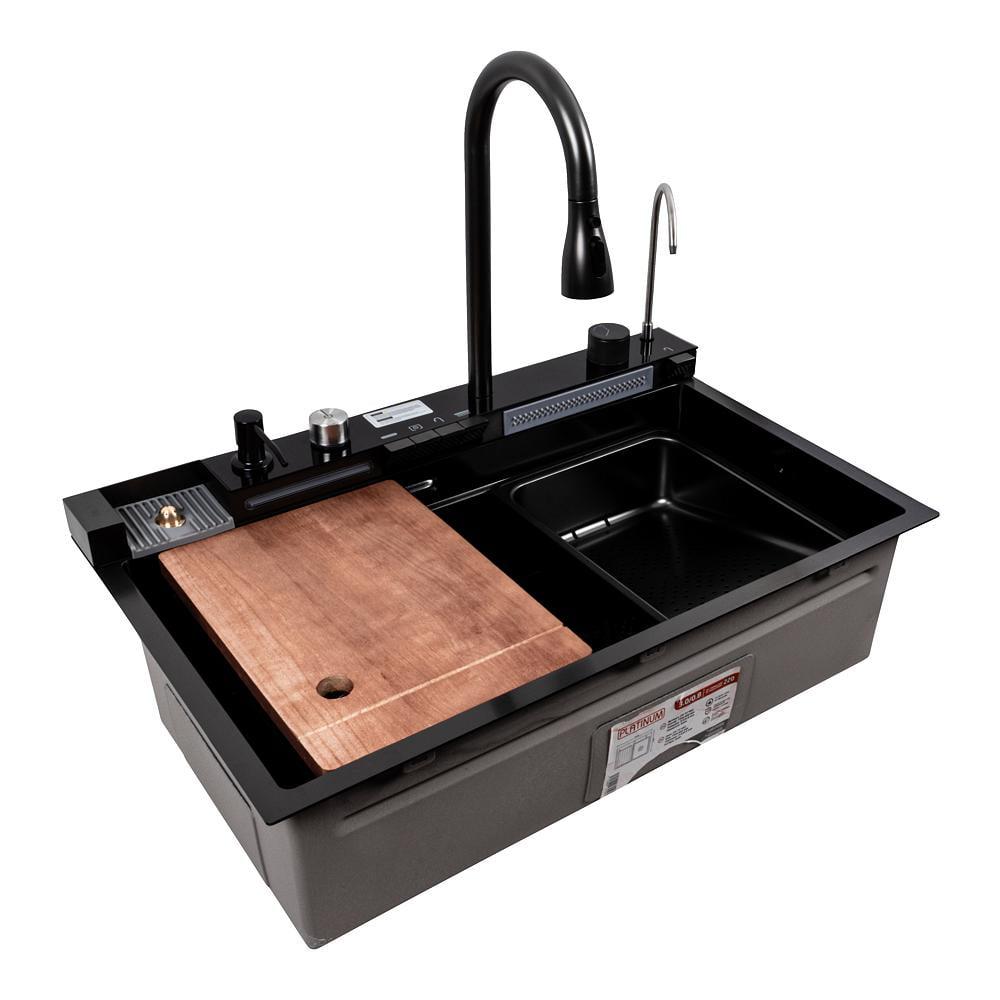 Кухонная мойка CM PVD Platinum Водоспад 75х46 см Черный Кухонная мойка CM PVD Platinum Водоспад 75х46 см Черный