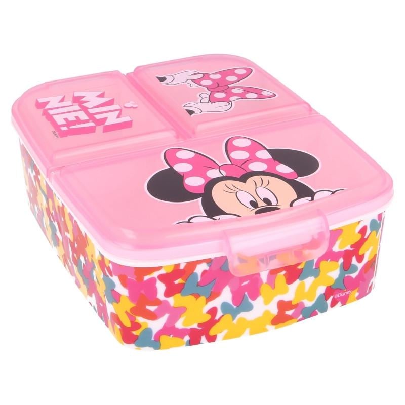 Ланч-бокс детский STOR Minnie Mouse пластиковый без BPA с рисунком на 3 отделения 19,5x16,5x6,7 см (2528177986)