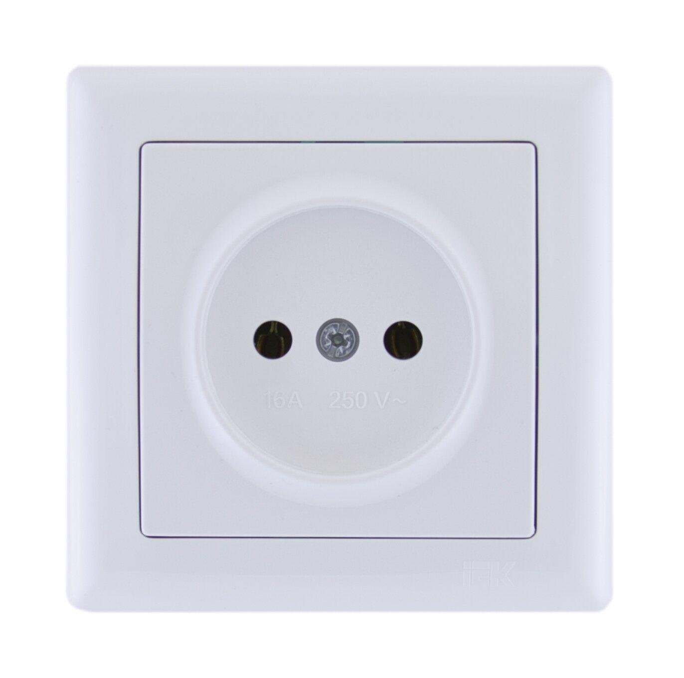 Розетка УЭК BOLERO РС01-00-0-ББ без заземления Белый (ERB10-K01-10)