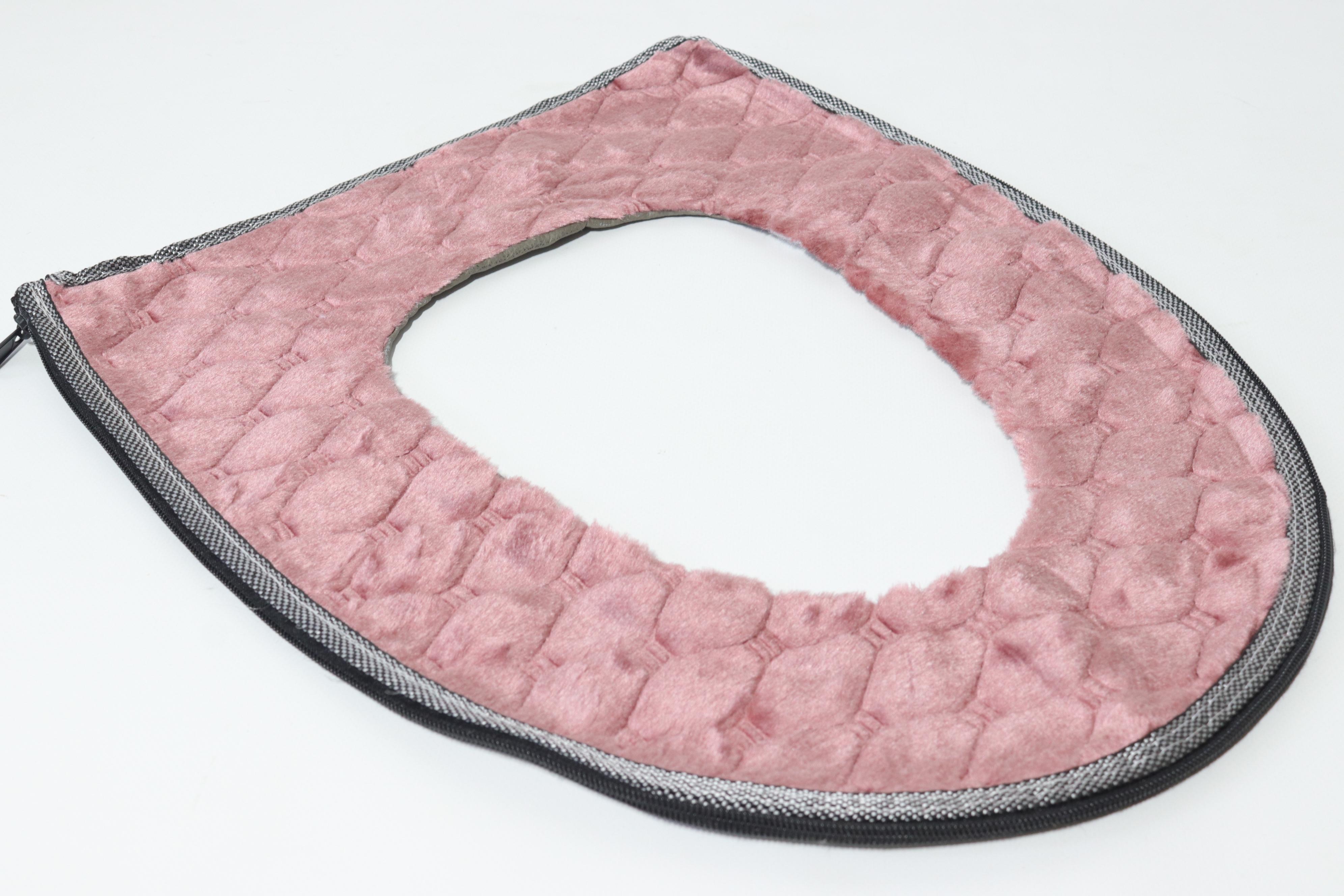 Накладка на ободок унитаза 0184 мягкая на молнии Розовый (29017139)