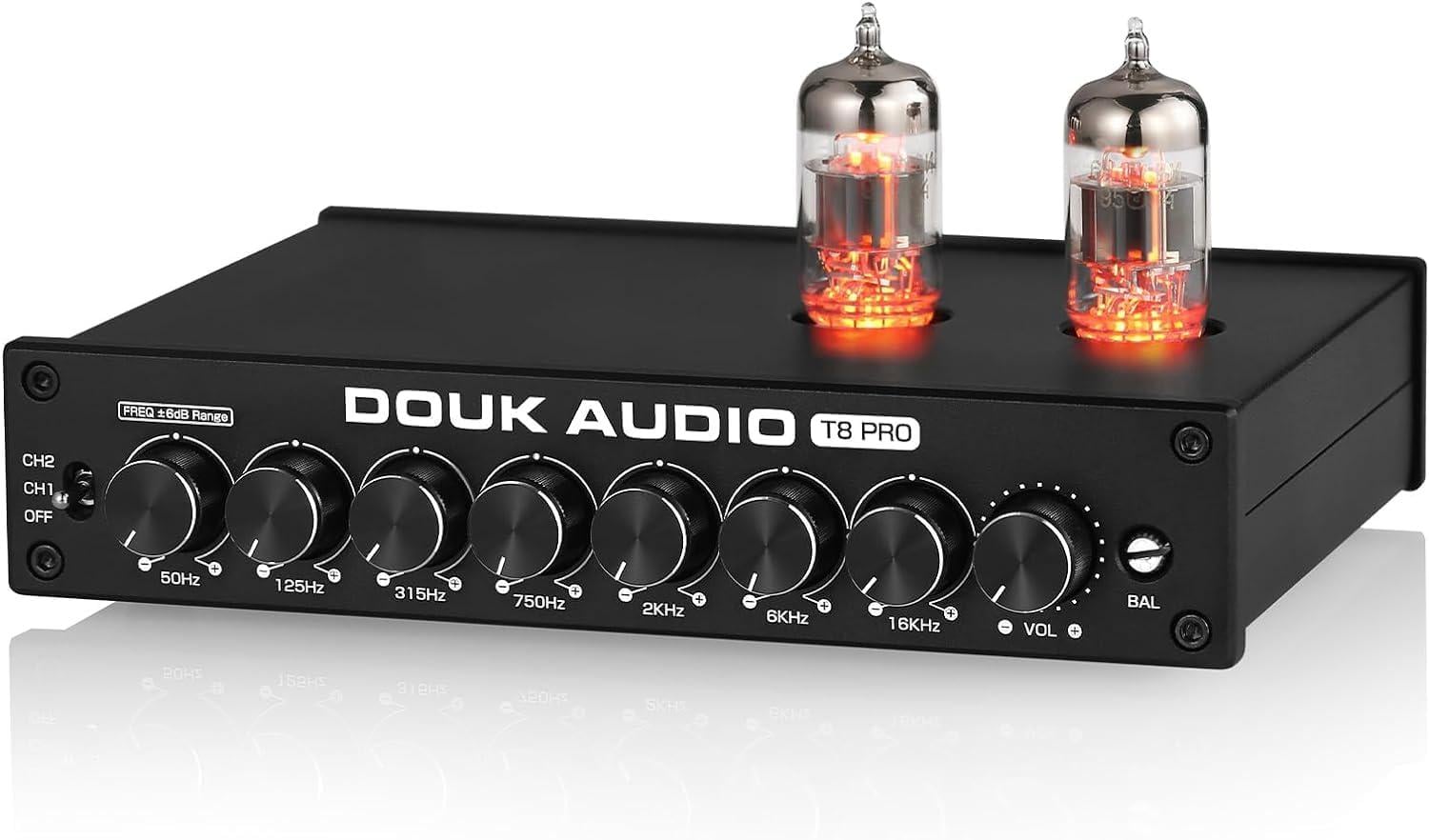 Підсилювач ламповий Douk Audio T8 PRO HiFi стереофонічний з балансними роз'ємами XLR/RCA Black (T8 PRO)