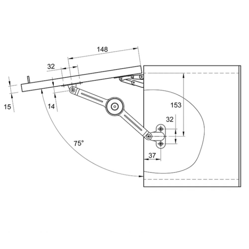 Меблевий ліфт HUWILL механічний барний тримач Хром (PM0495) - фото 5 Меблевий ліфт HUWILL механічний барний тримач Хром (PM0495) - фото 5