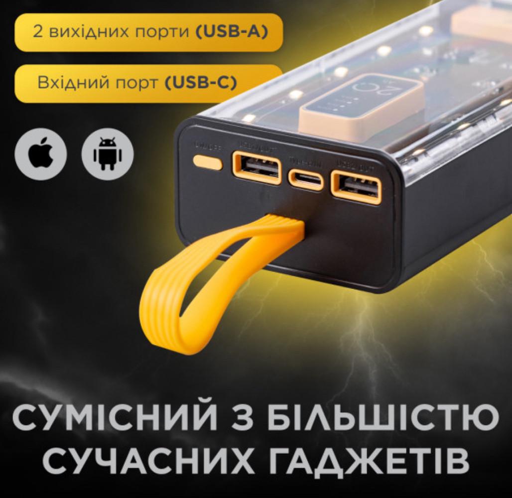 Повербанк SmartX Fast Charge X-101 20000 mAh 4 встроенных кабеля (2739588451) - фото 3