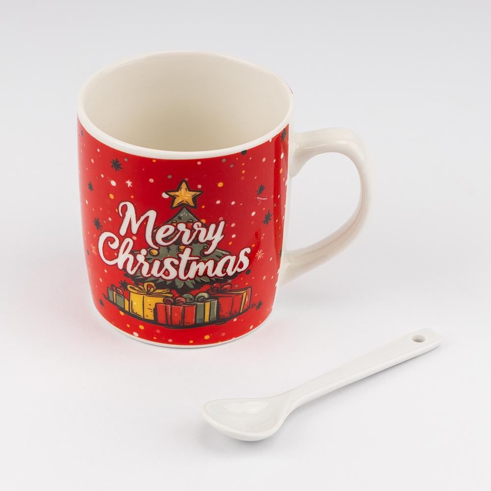 Чашка з ложечкою Подарунки під ялинкою 200 мл (9250-015) - фото 5 Чашка з ложечкою Подарунки під ялинкою 200 мл (9250-015) - фото 5