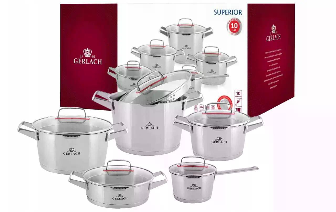 Набор кастрюль Gerlach Superior 10 предметов из нержавеющей стали