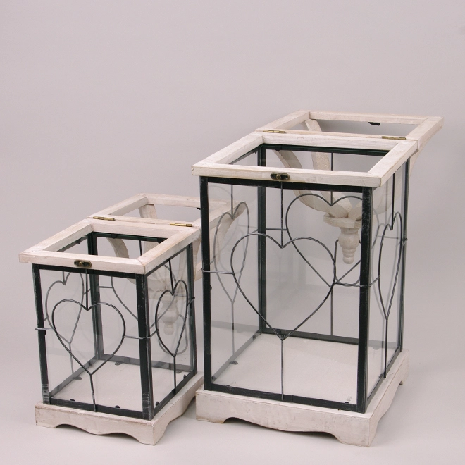 Комплект деревянных фонарей FHQJ23-093 2 шт. (39562) - фото 2 Комплект деревянных фонарей FHQJ23-093 2 шт. (39562) - фото 2