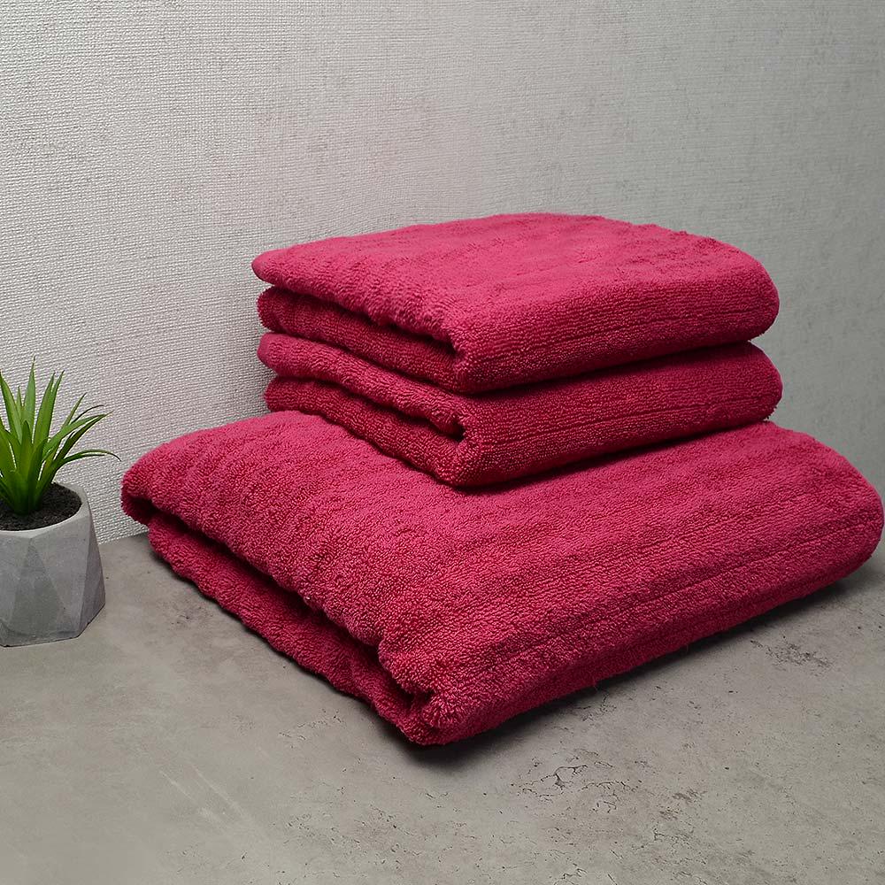 Набір махрових рушників GM Textile Premium 50х90/70х140 см 3 шт. Рожевий