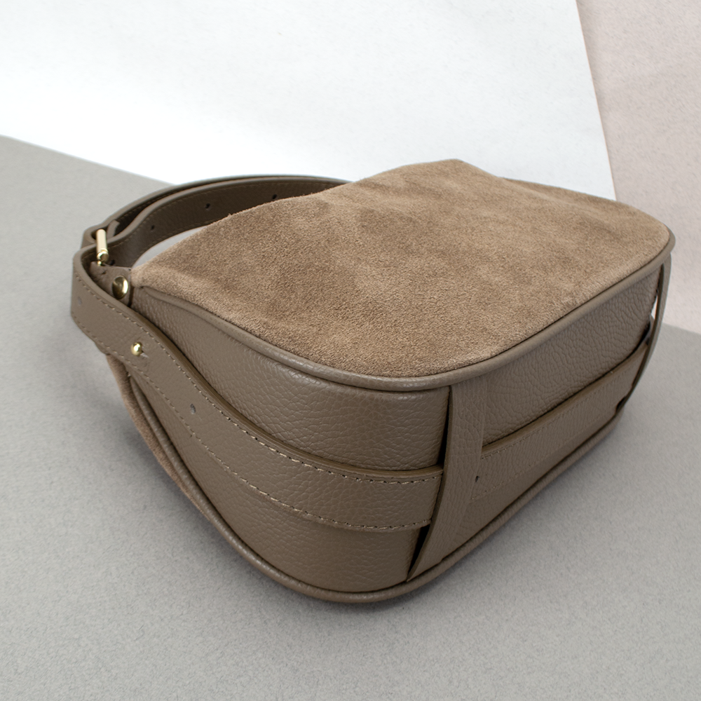 Сумка женская замшевая Virginia Conti 03800 Темный тауп (2423701606) - фото 4 Сумка женская замшевая Virginia Conti 03800 Темный тауп (2423701606) - фото 4