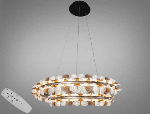 Люстра подвесная LED Diasha с пультом 132 Вт 80 см. Шампань (MD2511/800CG)