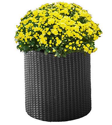 Горшок для цветов Keter Cylinder Planter Medium 18 л Серый (7290103668211) - фото 2