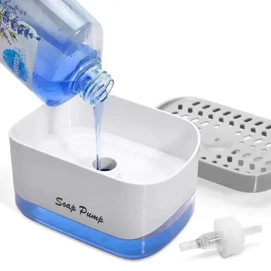 Дозатор для мийного засобу Soap Pump з підставкою для губки (1053) - фото 2 Дозатор для мийного засобу Soap Pump з підставкою для губки (1053) - фото 2