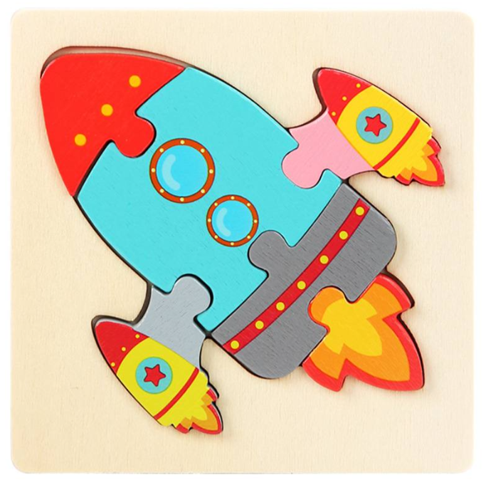 Деревянный пазл рамка-вкладыш Fun Game С 48527 Ракета (1690704027)