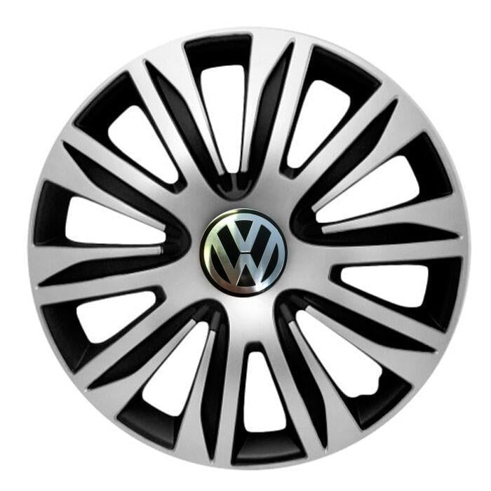 Ковпаки для коліс 4 Racing Nardo Silver/Black R14 з логотипом Volkswagen 4 шт.