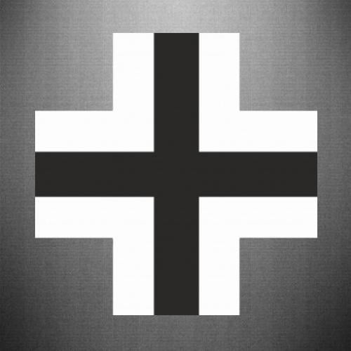 Наклейка Крест ВСУ двухцветный 45x45 см Черный с белым (22617091)