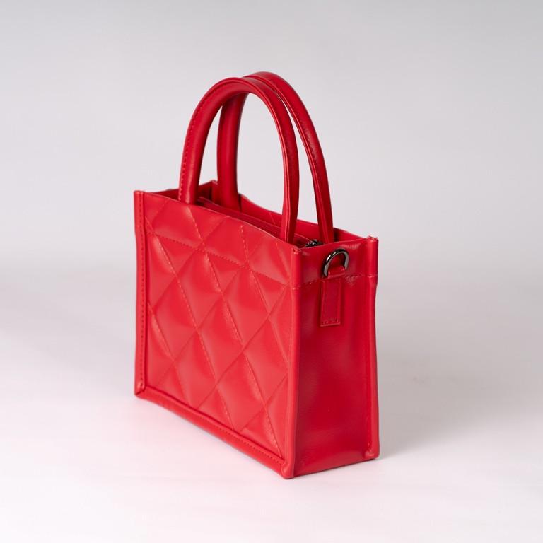 Сумка женская маленькая классическая из гладкой экокожи XENIA № 03-24 Красный - фото 2