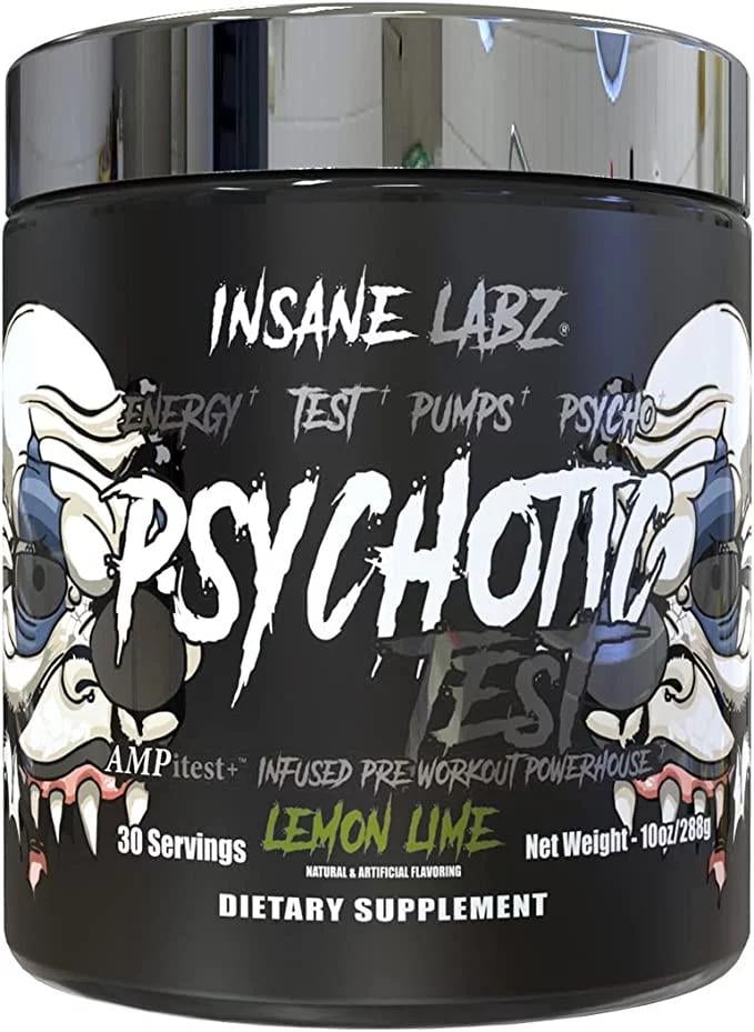 Передтренувальний комплекс Insane Labz Psychotic TEST Lemon Lime 30 serv - фото 1