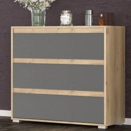 Комод для квартири 3Ш Mebel Service Торіно 84,1х35х77,3 см Сірий (23438142) Комод для квартири 3Ш Mebel Service Торіно 84,1х35х77,3 см Сірий (23438142)