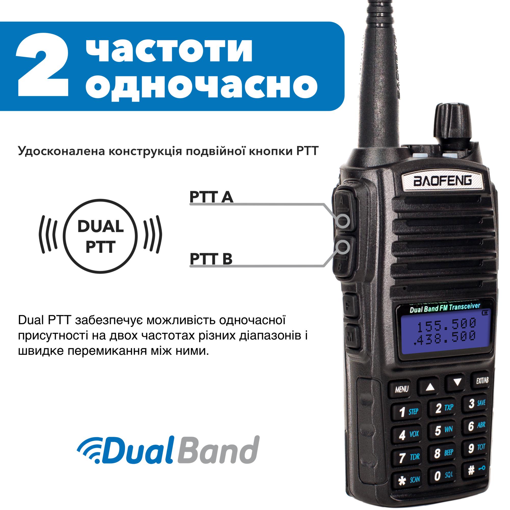 Рація Baofeng UV-82 MK3 5 Вт 2800 мАг Чорний (8016) - фото 3