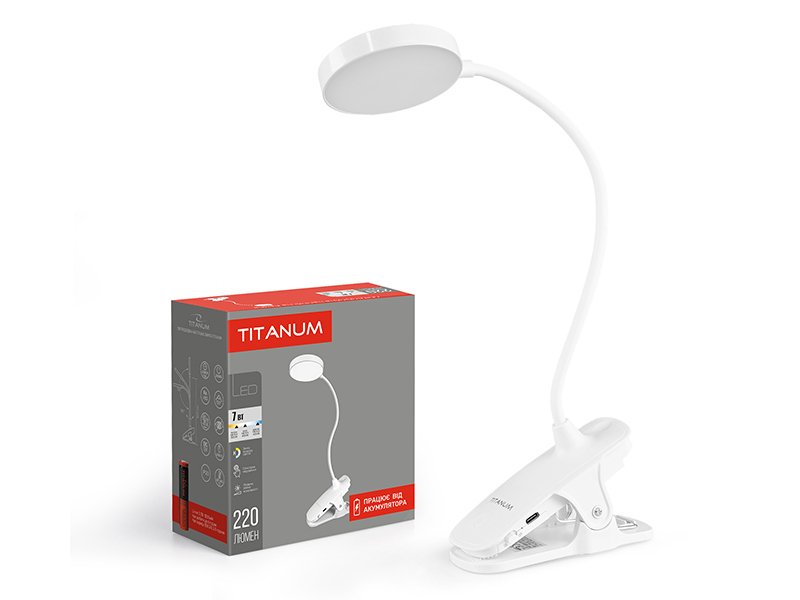 Настольная лампа аккумуляторная Titanum TLTF-013W 7W 5V 3000-6000K (9307)