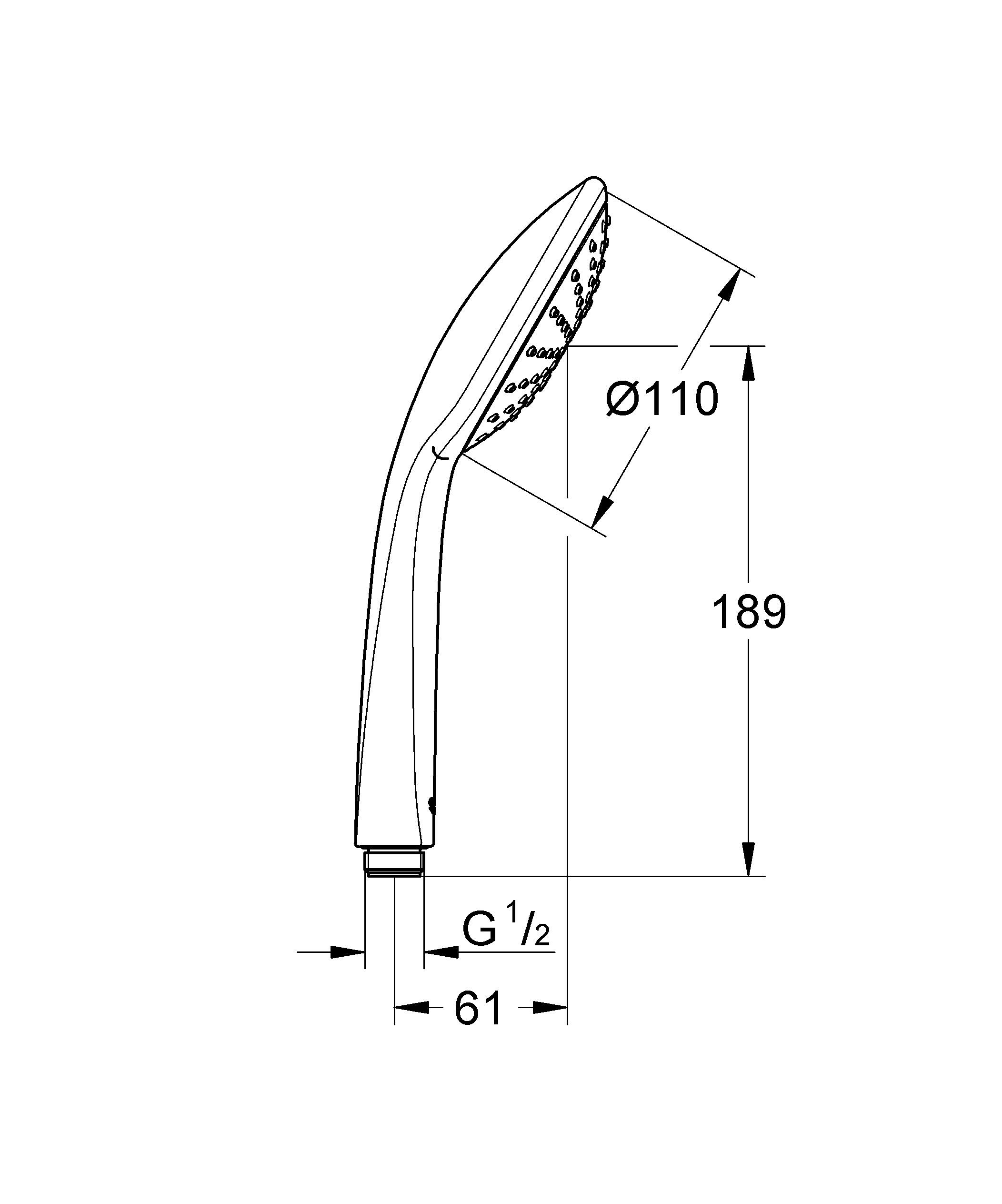 Лейка душевая Grohe Euphoria однорежимная 110 мм Хром (27265000) - фото 4