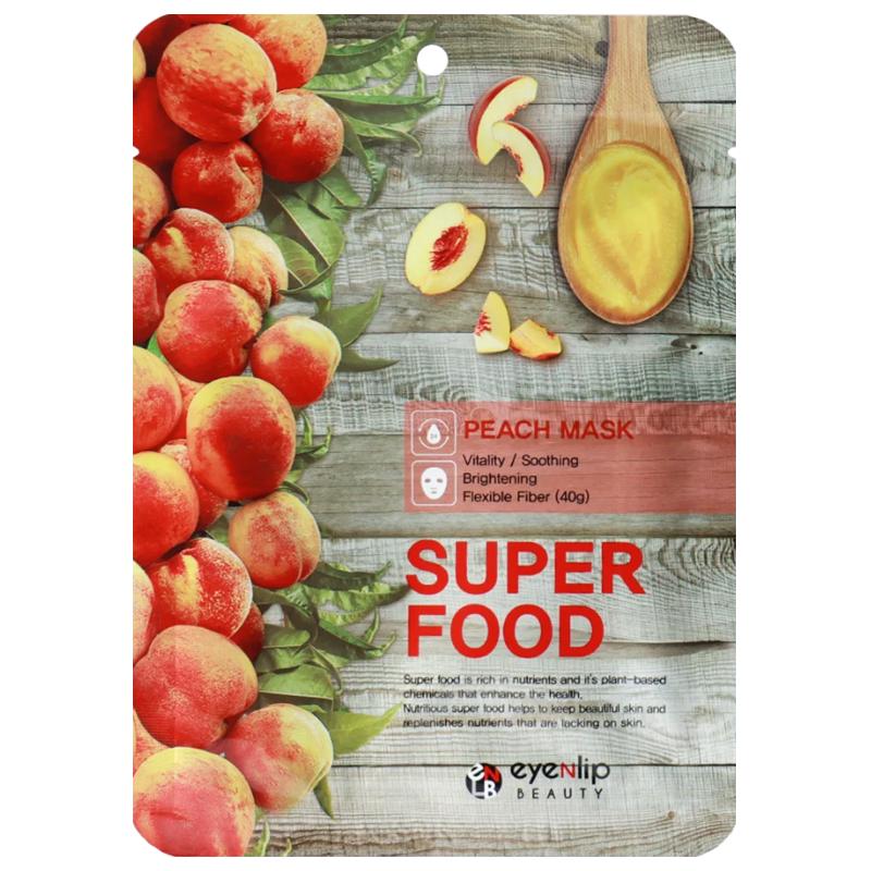 Маска тканинна для обличчя Eyenlip Super Food Peach Mask з персиком 23 мл (8809555251644)