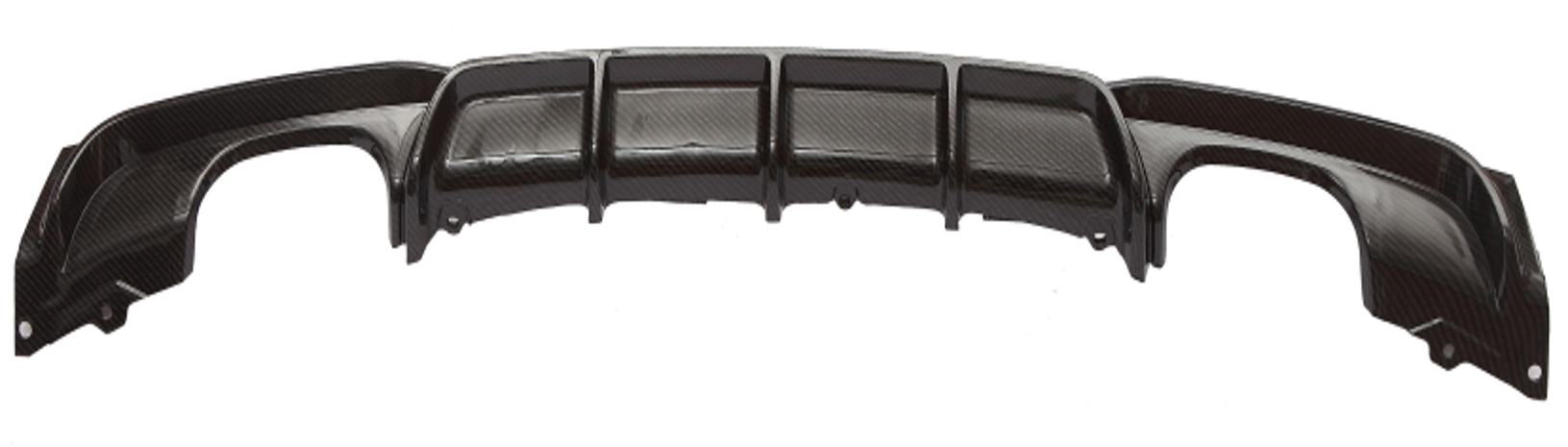 Дифузор заднього бампера під двосторонній подвійний вихлоп GBT для M-Sport для BMW 3 серія F-30/31/34 2012-2019 рр. -пластик Чорний (176759)