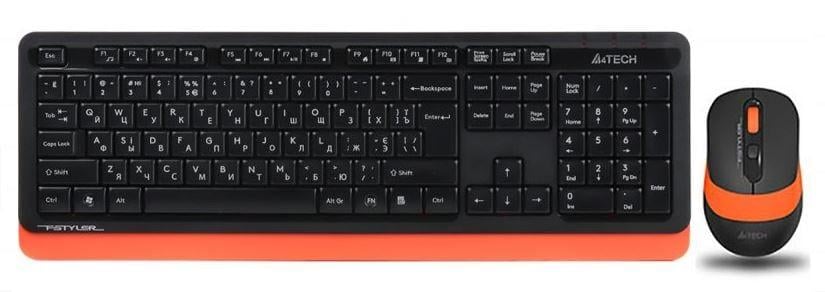 Клавіатура з мишкою A4Tech Fstyler FG1010 Black/Orange (99194)