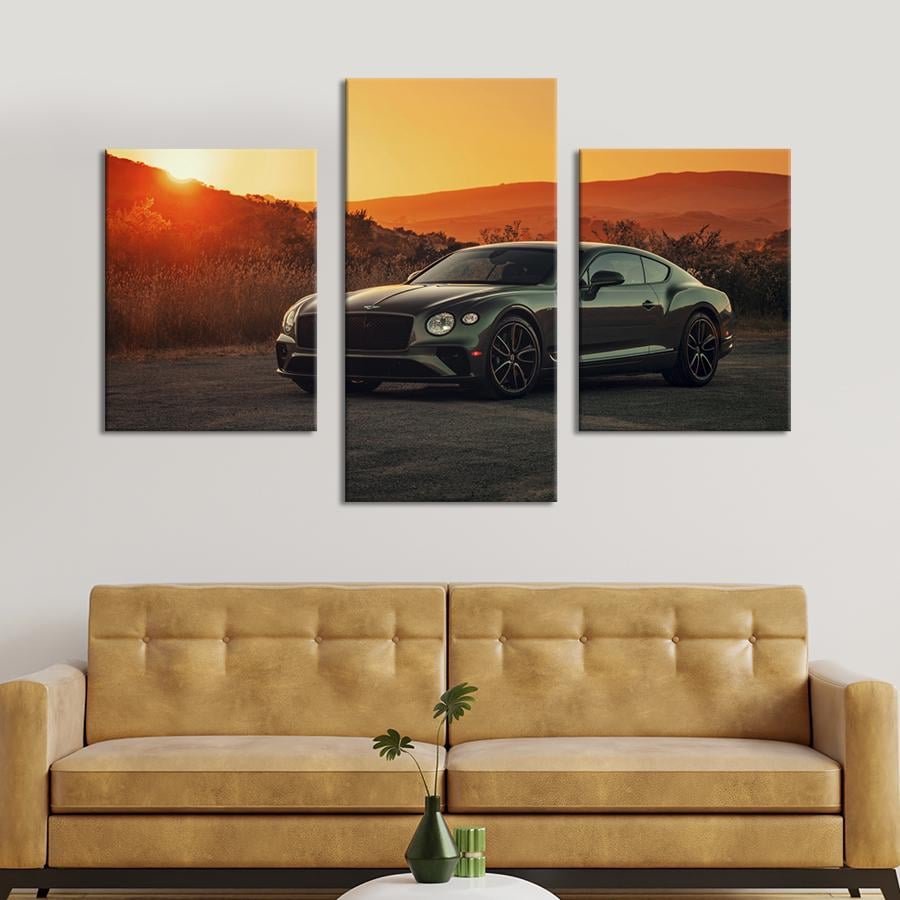 Картина на холсте триптих Люксовое авто Bentley Continental 66x40 см (1255-32)