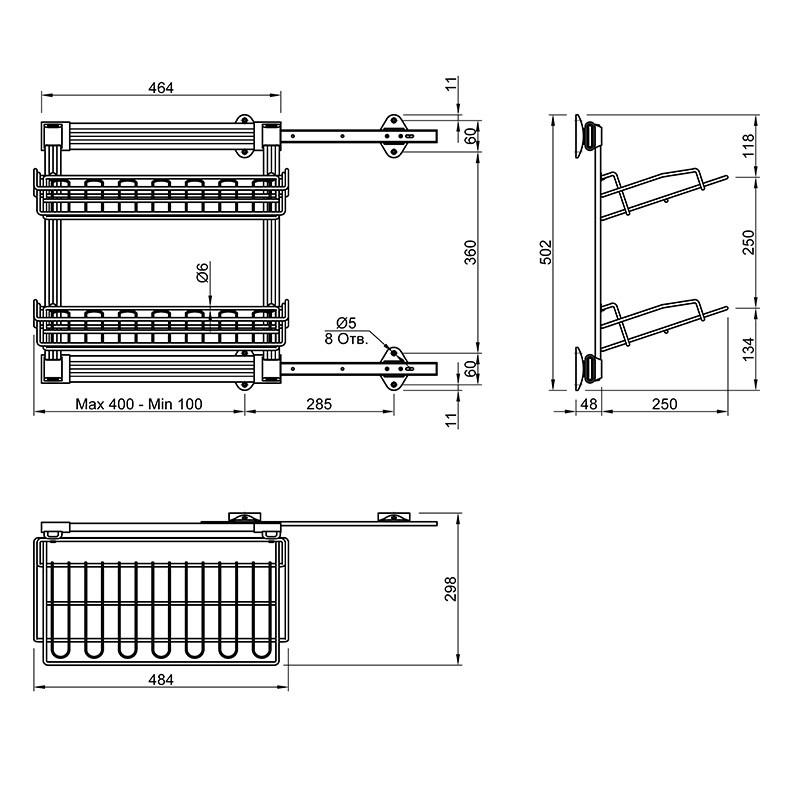 Полка для обуви бокового крепления 2 уровня (110914) - фото 4