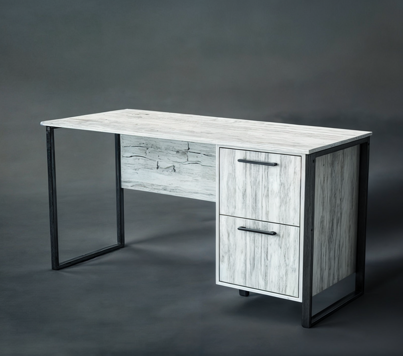 Стіл письмовий Tobi Sho LOFT Iceberg СПЛА/5 прямий з 2 шухлядами стільниця 36 мм 1200х600х765 Дуб крафт білий