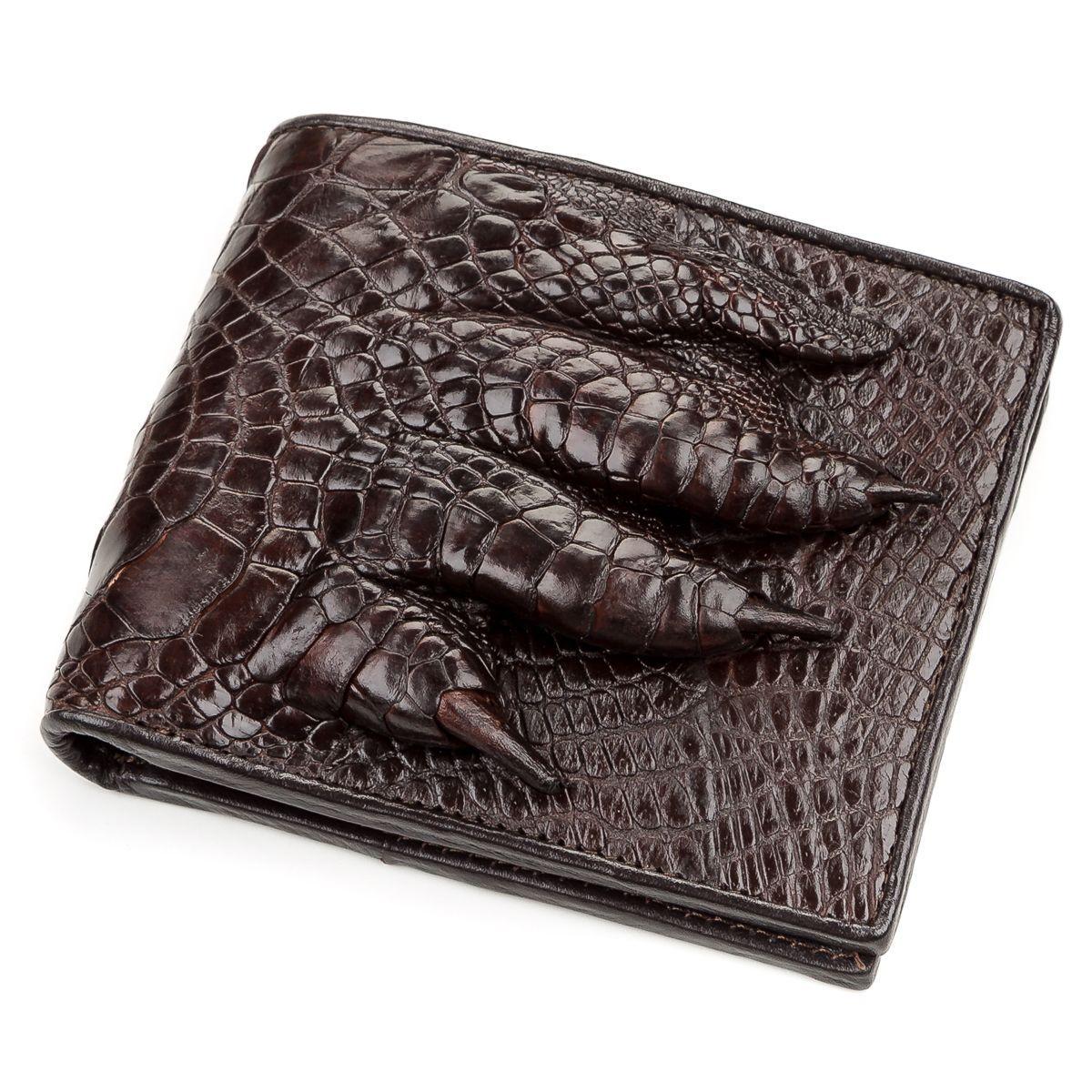 Портмоне Ekzotic Leather из натуральной кожи крокодила Коричневый (cw 62)