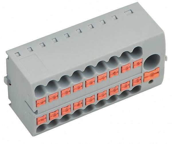 Блок распределительный клеммный АСКО-УКРЕМ DTB-18 24А вход 0,5-10 мм2 выход 18x0,2-4 мм2 (A0130010157)