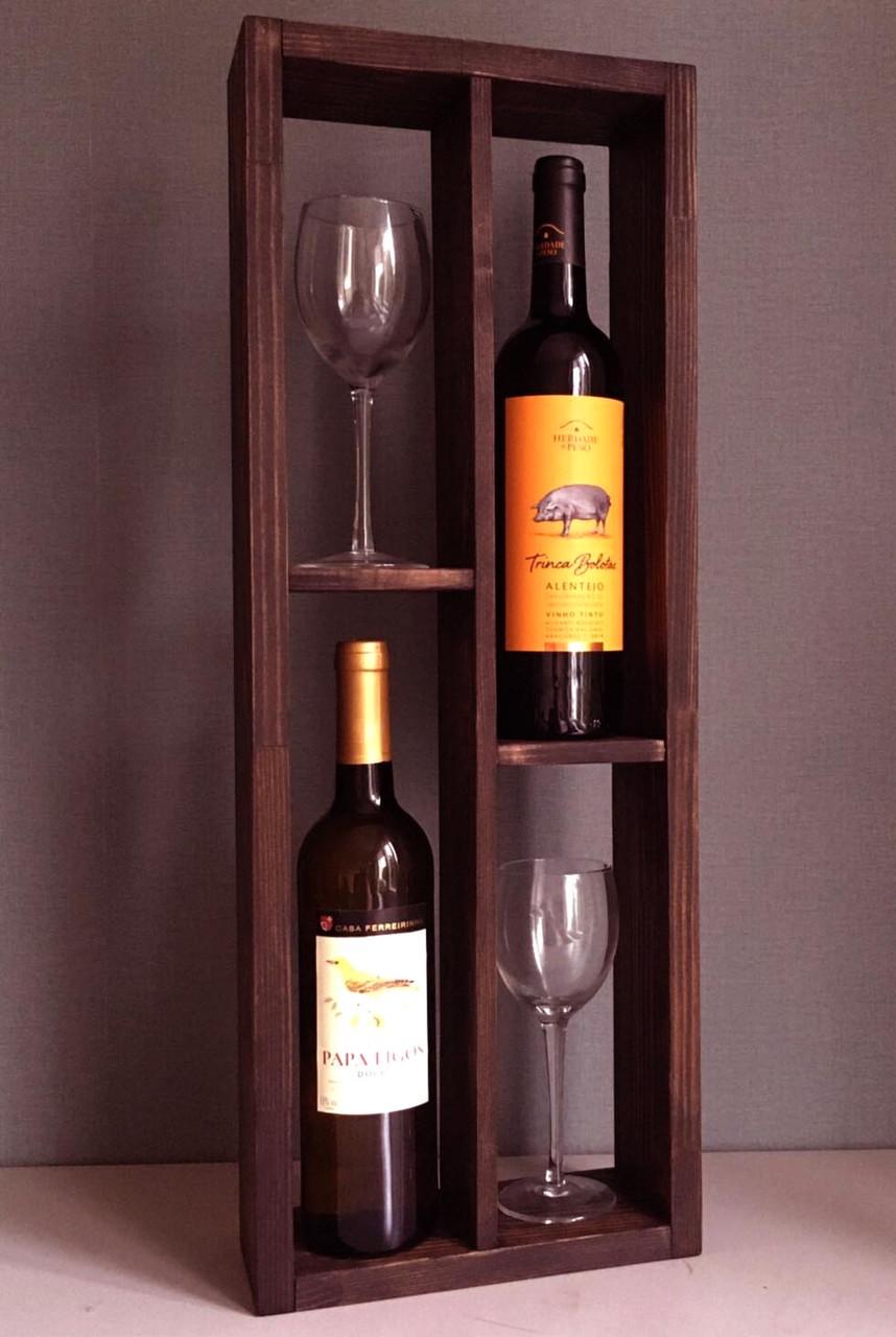 Полка для вина настенная из дерева Васами Савоярди (ПНК-010815)