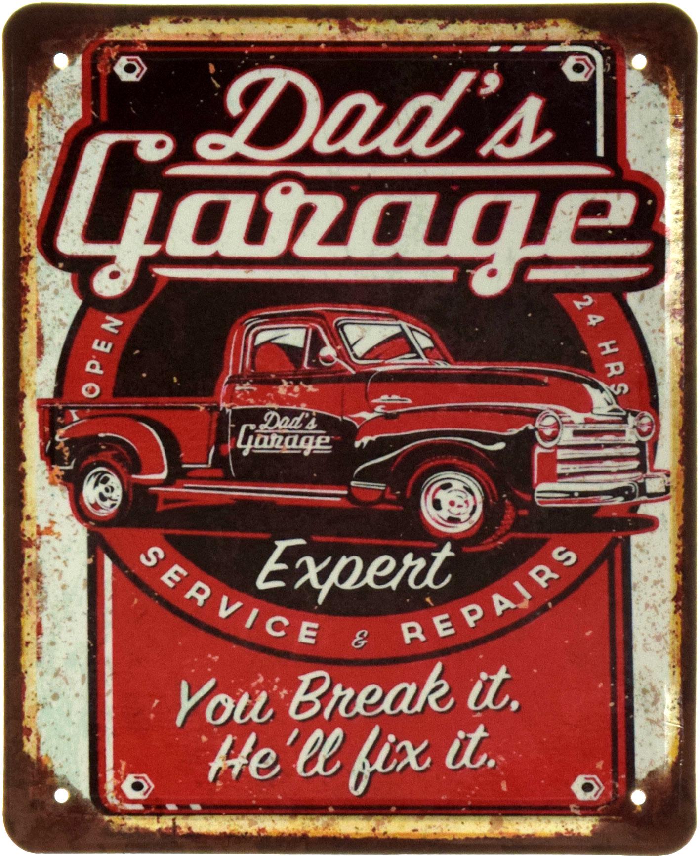 Табличка металлическая Папин Гараж Эксперт/Dad's Garage Expert 18x22 см