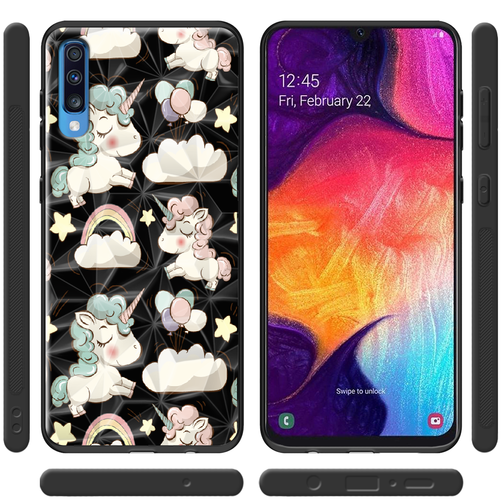 Чохол BoxFace Samsung A705 Galaxy A70 Unicorns Чорний силікон із призмою(36860-cc2-37863) - фото 2