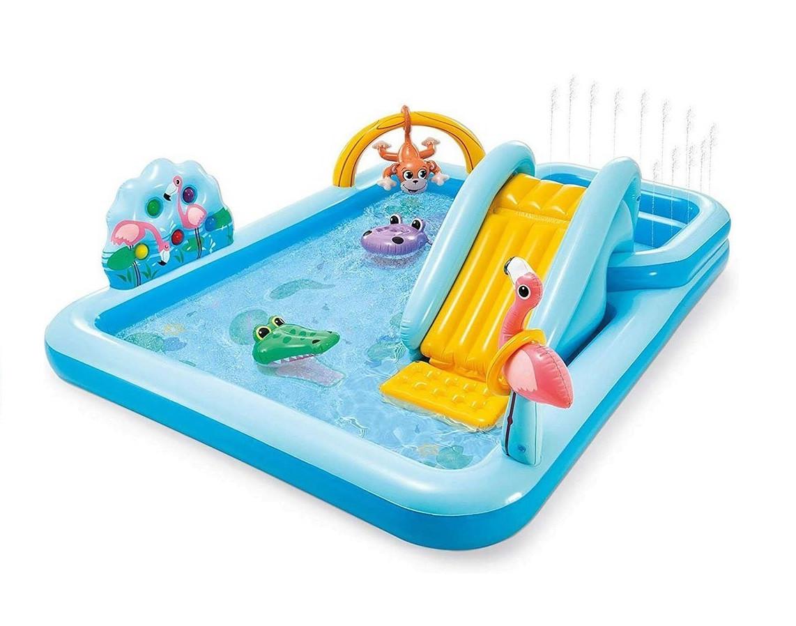 Бассейн надувной для детей Intex 57161 открытый большой детский игровой центр с горкой фонтаном 244x198x71 см 493 л (D-2019091801) Бассейн надувной для детей Intex 57161 открытый большой детский игровой центр с горкой фонтаном 244x198x71 см 493 л (D-2019091801)