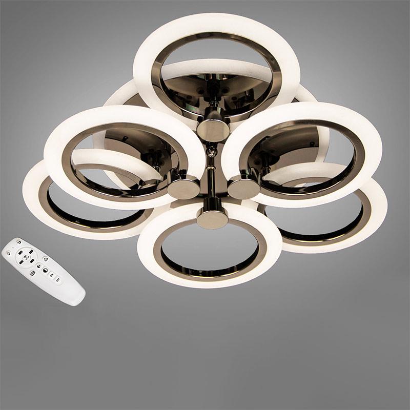 Стельова люстра LED з диммером та RGB підсвічуванням DS-A18014/3+3BHR LED RGB dimmer 75W Чорний хром