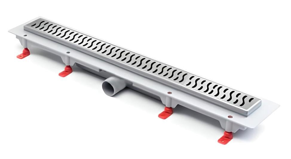 Канал душовий МСН з нержавіючою кромкою/решітка Медіум/комбінований сифон DN50 80х950 мм (CH-950/50MN1)