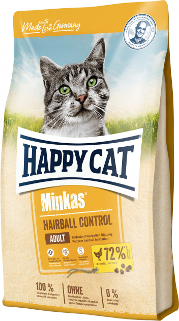 Корм Happy Cat Minkas Hairball Control для профилактики волосяных комочков у взрослых кошек 4 кг (11408419)