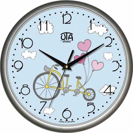 Годинник настінний UTA Classic Стильний велосипед 30x30 см Grey (118453)