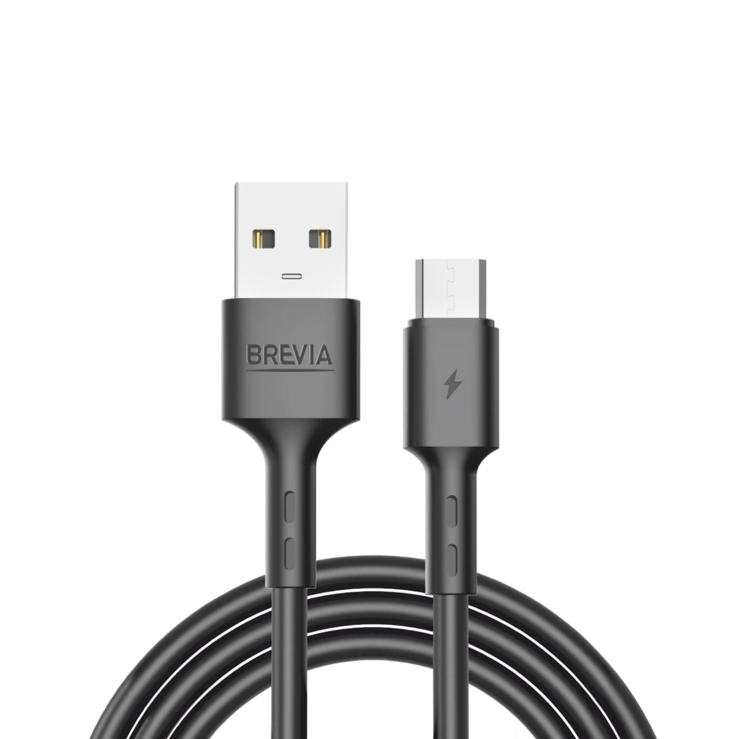 Кабель Brevia USB to Micro 2,4А box 1 м Черный (51100BUMC1)