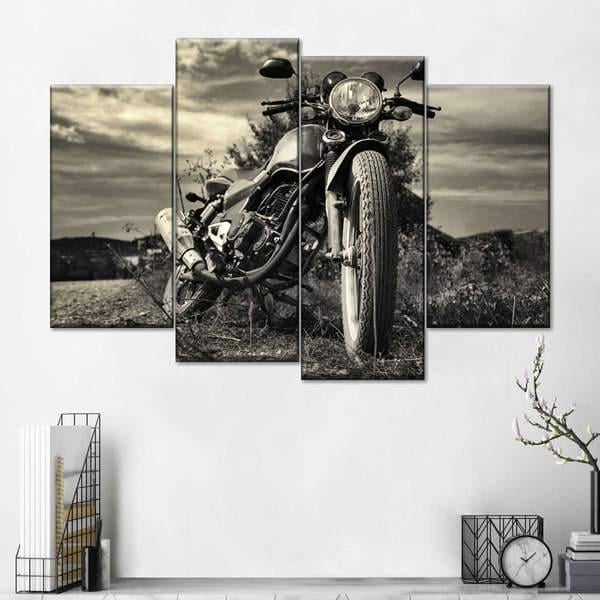 Модульная картина KIL Art Ретро мотоцикл из четырех частей 129x90 см (M4_L_114) Модульная картина KIL Art Ретро мотоцикл из четырех частей 129x90 см (M4_L_114)