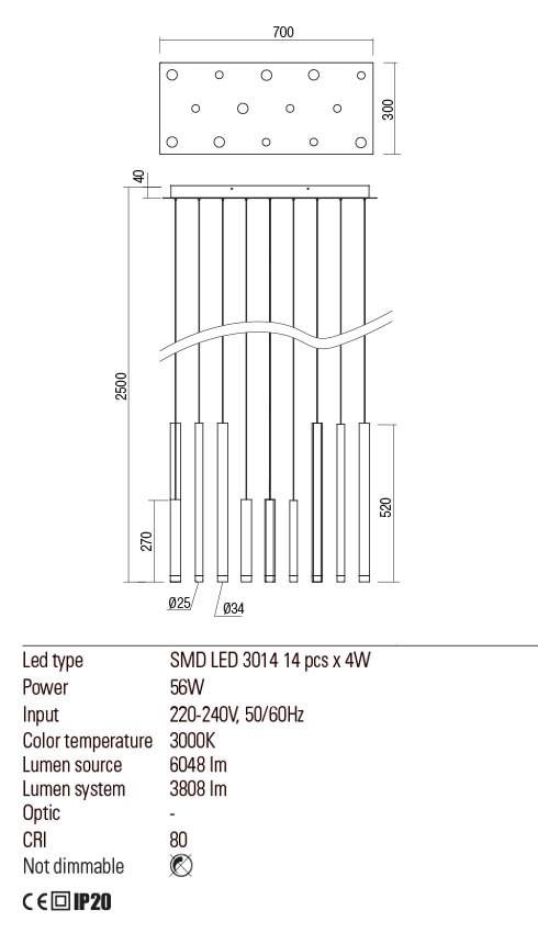 Светильник подвесной Redo MADISON SU LED 56 W 3000 K SGD 4.1.2 01-2054 - фото 3