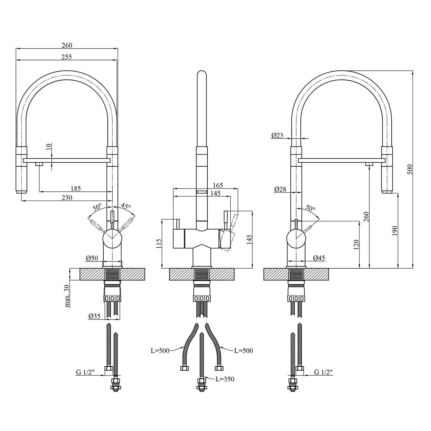 Змішувач для кухні Kroner KRM Edelstahl Klassisch ESG03815WHI CV027935 (38106) - фото 2 Змішувач для кухні Kroner KRM Edelstahl Klassisch ESG03815WHI CV027935 (38106) - фото 2