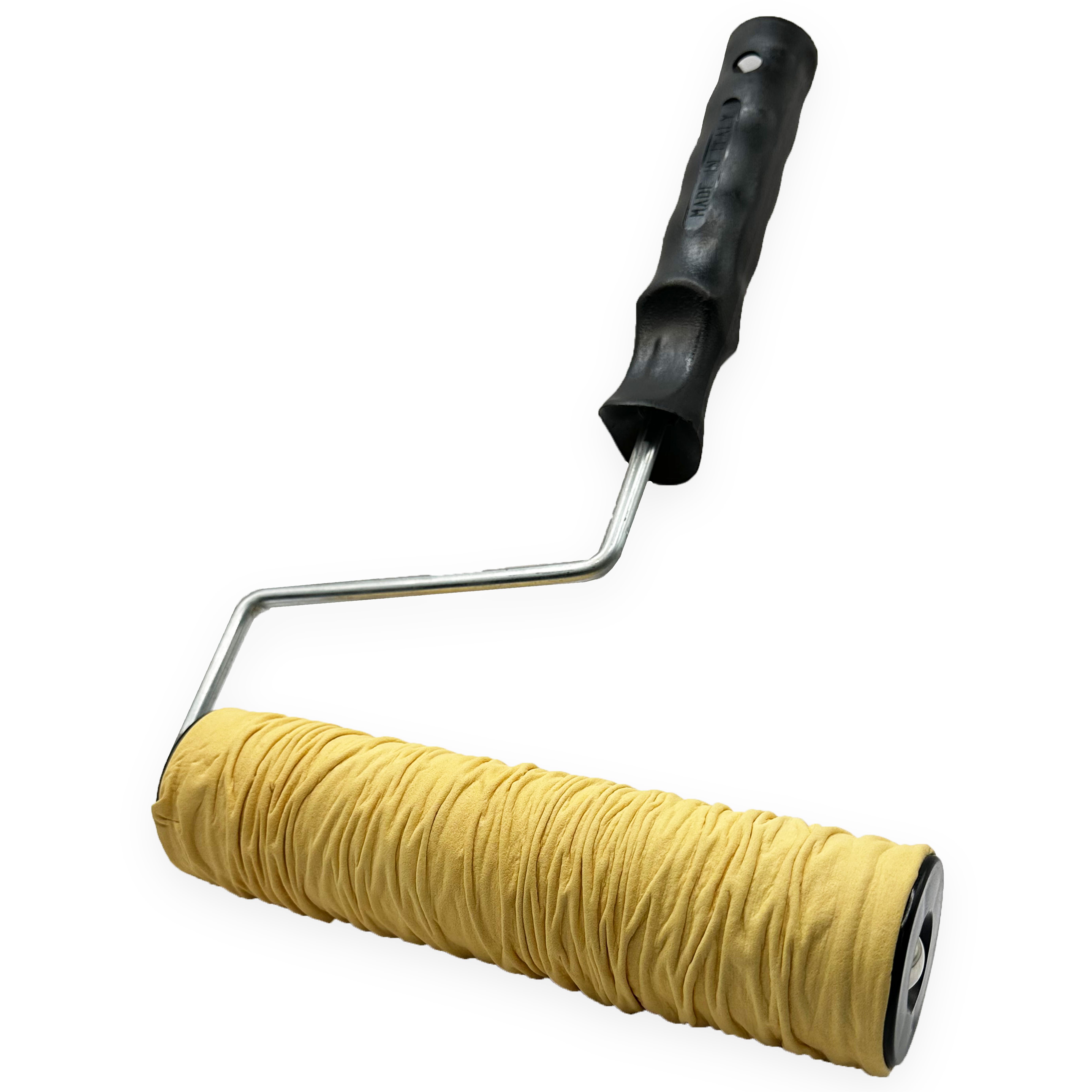 Валик з ручкою Olejnik структурний шкіряний d 8 мм 200 мм Жовтий