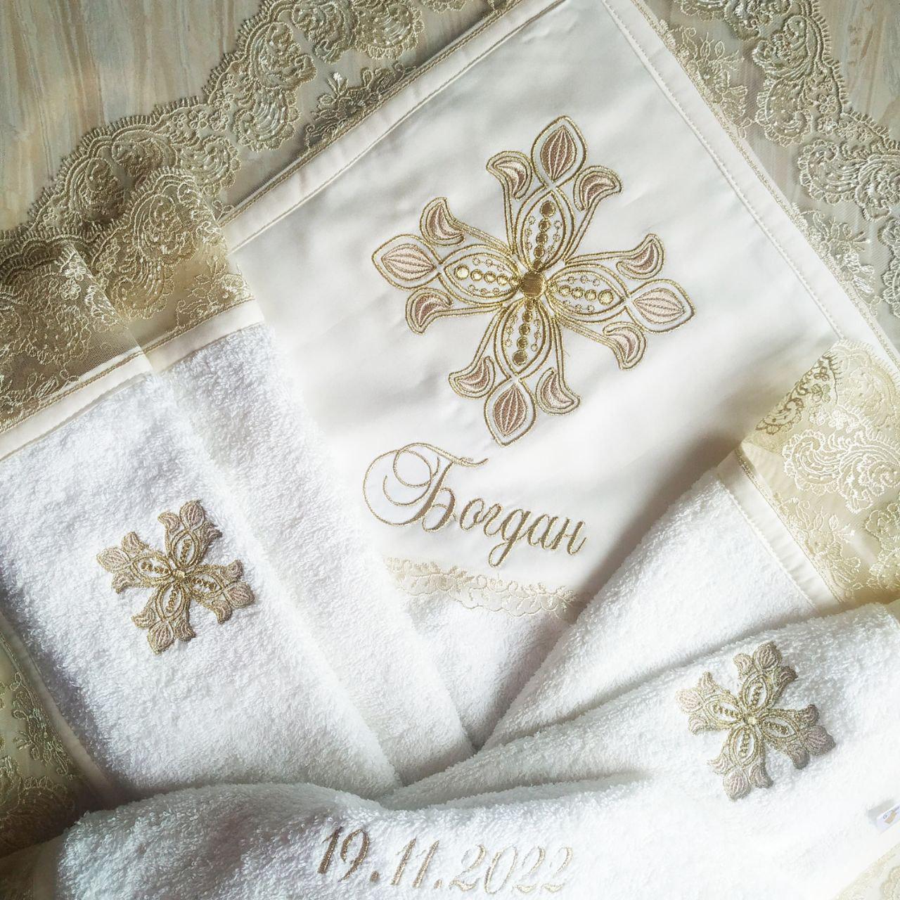 Набор для крещения именной Дева Мария махровая крыжма/мешочки для локона и хранения (2173290464) - фото 4 Набор для крещения именной Дева Мария махровая крыжма/мешочки для локона и хранения (2173290464) - фото 4