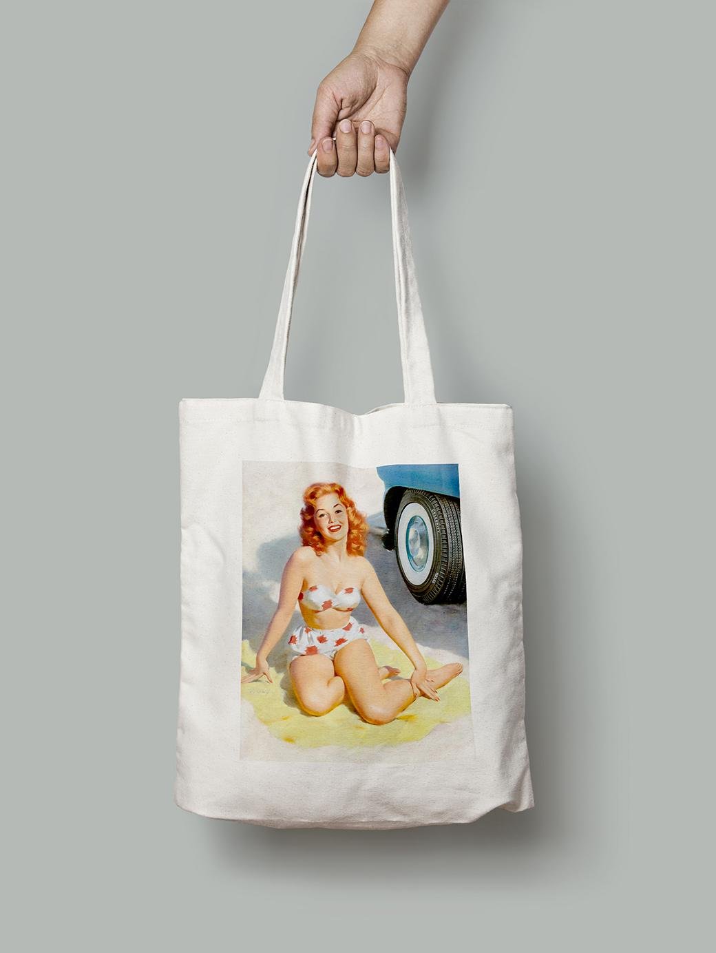 Эко-сумка Длинные ноги на пляже шопер (pin_up_023002_Bag)