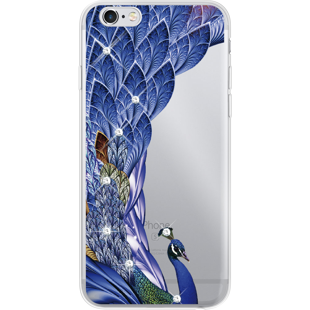Чехол Boxface iPhone 6 Павлин со стразами Прозрачный силикон (24523-rs7-24523)