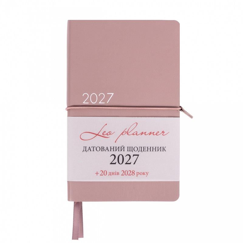 Щоденник датований 2027 р. Leo Planner Glory м'який 12х20 см 352 стор. Рожевий (202796)