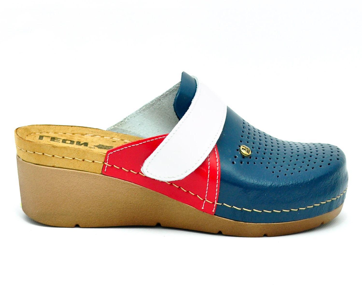 Женские сабо кожаные Leon 1001 р. 39 Синий/Белый/Красный - фото 4 Женские сабо кожаные Leon 1001 р. 39 Синий/Белый/Красный - фото 4